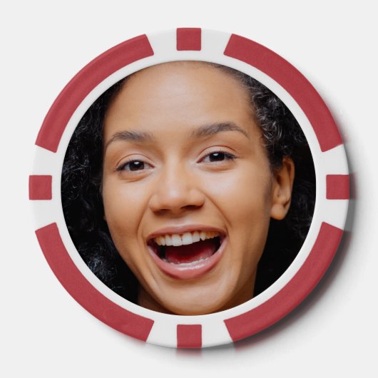 Leuk Full Face Close-up Selfie Foto Poker Chips (Voorkant)