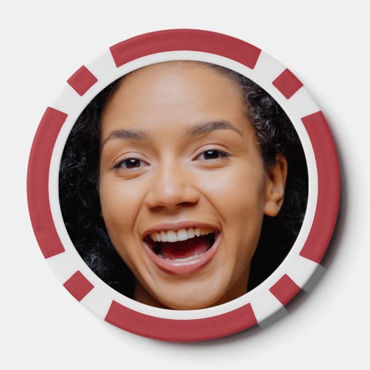 Leuk Full Face Close-up Selfie Foto Poker Chips (Achterkant)
