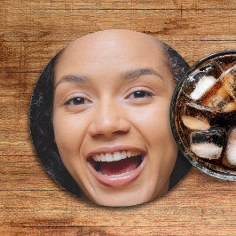 Leuk Full Face Close-up Selfie Foto Ronde Kartonnen Onderzetter