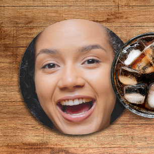 Leuk Full Face Close-up Selfie Foto Ronde Kartonnen Onderzetter