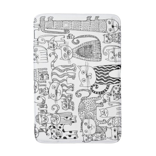 Leuk Fun Zwart en Wit Kitty Kat Badmat (Voorkant Verticaal)