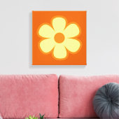 Leuk Funky 60s 70s Retro Bloem Canvas Afdruk (Insitu (Woonkamer))
