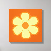Leuk Funky 60s 70s Retro Bloem Canvas Afdruk (Voorkant)