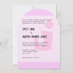 Leuk Funky Eenvoudig Modern Roze Monogram Kaart