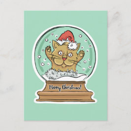 Leuk Funny Christmas Cat briefkaart