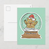 Leuk Funny Christmas Cat briefkaart (Voorkant / Achterkant)