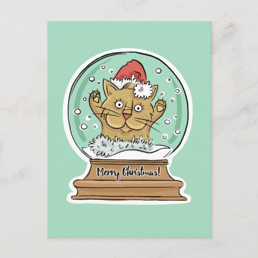 Leuk Funny Christmas Cat briefkaart (Voorkant)