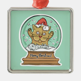 Leuk Funny Christmas Cat ornament