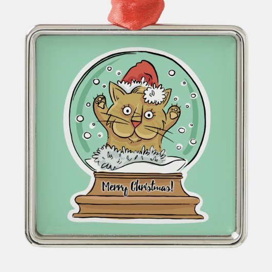 Leuk Funny Christmas Cat ornament (Voorkant)