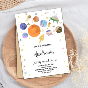 Leuk Galaxy Party Theme voor kinderen Kaart