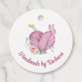 Leuk garen hart breinaalden bedankjes labels (Voorkant)