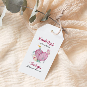 Leuk garen hart breinaalden cadeaulabel