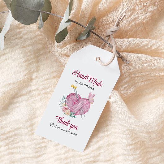 Leuk garen hart breinaalden cadeaulabel