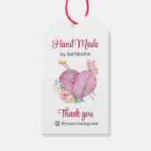 Leuk garen hart breinaalden cadeaulabel (Voorkant)