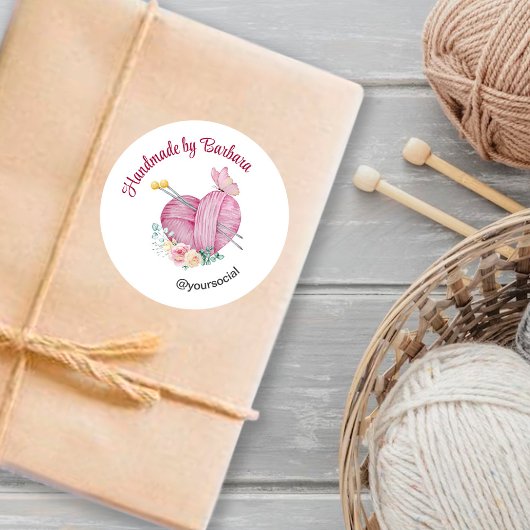 Leuk garen hart breinaalden ronde sticker