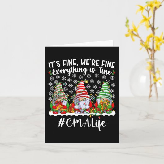 Leuk Gecertificeerd Medisch Assistent Kerstmis CMA Kaart (Gele Bloem)