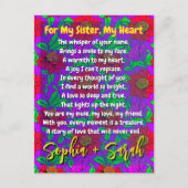 Leuk gedicht voor mijn zus | Gepersonaliseerde blo Briefkaart (Voorkant)