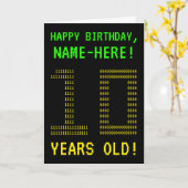 Leuk, Geeky, Nerdy "10 JAAR OUD!" Verjaardag Kaart (Gele Bloem)