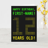 Leuk, Geeky, Nerdy "12 JAAR GEWORDEN!" Verjaardags Kaart (Gele Bloem)