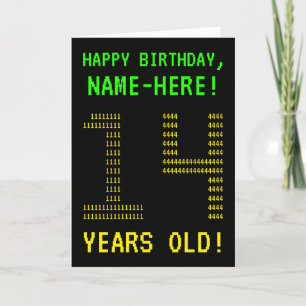 Leuk, Geeky, Nerdy "14 JAAR OUD!" Verjaardag Kaart