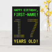 Leuk, Geeky, Nerdy "17 JAAR OUD!" Verjaardag Kaart (Gele Bloem)