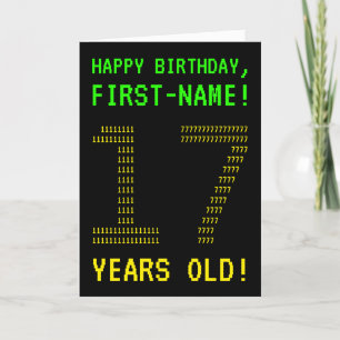 Leuk, Geeky, Nerdy "17 JAAR OUD!" Verjaardag Kaart
