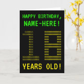 Leuk, Geeky, Nerdy "18 JAAR OUD!" Verjaardag Kaart (Gele Bloem)