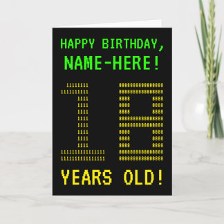 Leuk, Geeky, Nerdy "18 JAAR OUD!" Verjaardag Kaart