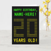 Leuk, Geeky, Nerdy "20 JAAR OUD!" Verjaardag Kaart (Gele Bloem)