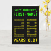 Leuk, Geeky, Nerdy "28 JAAR OUD!" Verjaardag Kaart (Gele Bloem)