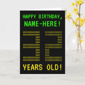 Leuk, Geeky, Nerdy "32 JAAR OUD!" Verjaardag Kaart (Gele Bloem)