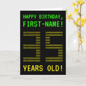 Leuk, Geeky, Nerdy "35 JAAR OUD!" Verjaardag Kaart (Gele Bloem)