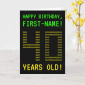 Leuk, Geeky, Nerdy "40 JAAR OUD!" Verjaardag Kaart (Gele Bloem)