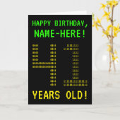 Leuk, Geeky, Nerdy "41 JAAR OUD!" Verjaardag Kaart (Gele Bloem)