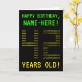 Leuk, Geeky, Nerdy "42 JAAR OUD!" Verjaardag Kaart (Gele Bloem)