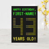 Leuk, Geeky, Nerdy "43 JAAR OUD!" Verjaardag Kaart (Gele Bloem)