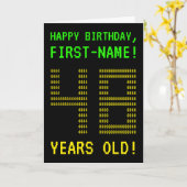 Leuk, Geeky, Nerdy "48 JAAR OUD!" Verjaardag Kaart (Gele Bloem)