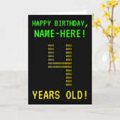 Leuk, Geeky, Nerdy "4 JAAR OUD!" Verjaardag Kaart (Gele Bloem)