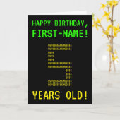 Leuk, Geeky, Nerdy "5 JAAR OUD!" Verjaardag Kaart (Gele Bloem)