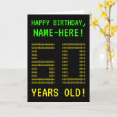 Leuk, Geeky, Nerdy "60 JAAR OUD!" Verjaardag Kaart (Gele Bloem)