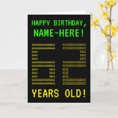 Leuk, Geeky, Nerdy "62 JAAR OUD!" Verjaardag Kaart (Gele Bloem)