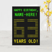 Leuk, Geeky, Nerdy "63 JAAR OUD!" Verjaardag Kaart (Gele Bloem)
