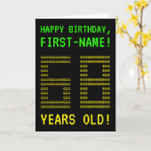 Leuk, Geeky, Nerdy "68 JAAR OUD!" Verjaardag Kaart (Gele Bloem)