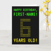 Leuk, Geeky, Nerdy "6 JAAR OUD!" Verjaardag Kaart (Gele Bloem)