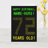 Leuk, Geeky, Nerdy "72 JAAR OUD!" Verjaardag Kaart (Gele Bloem)