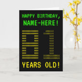 Leuk, Geeky, Nerdy "81 JAAR OUD!" Verjaardag Kaart (Gele Bloem)