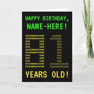 Leuk, Geeky, Nerdy "81 JAAR OUD!" Verjaardag Kaart