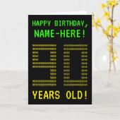 Leuk, Geeky, Nerdy "90 JAAR OUD!" Verjaardag Kaart (Gele Bloem)