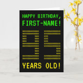 Leuk, Geeky, Nerdy "95 JAAR OUD!" Verjaardag Kaart (Gele Bloem)
