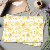 Leuk Geel Aquarel Daffodil & Stippen Patroon Tissuepapier